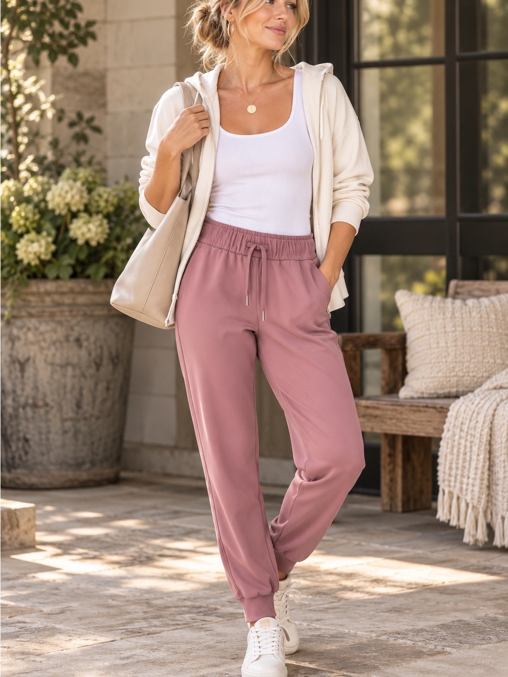 Lululemon On the Fly Pants Size 8 • Mauve • 88% Nylon